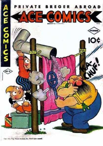 Ace Comics 81 - Private Breger Abroad - Sneezing Powder - Hanging Laundry - Ka-chuf - Pepper