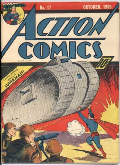 Action Comics 17 - Tank - Superman - Gun - Joe Shuster