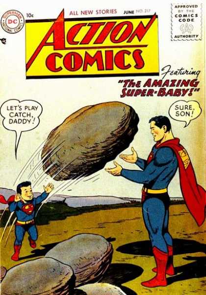 Action Comics 217 - Superman - Superboy - Superbaby - Rock - Super-baby