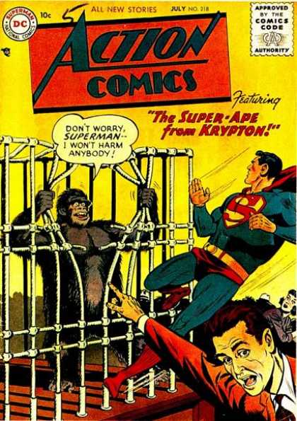 Action Comics 218 - Superman - Ape - Bars
