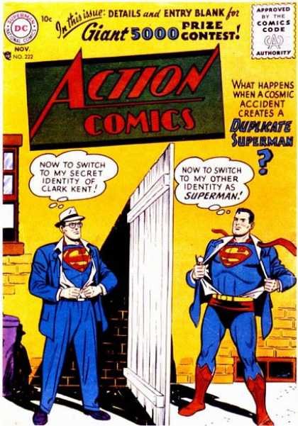 Action Comics 222 - Clark Kent - Superman - Dc - Dc Comics - Two Superman