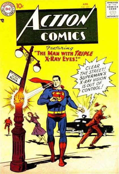 Action Comics 227 - Superman - X-ray Eyes - Action Comics - Street Lamp - Out Of Control