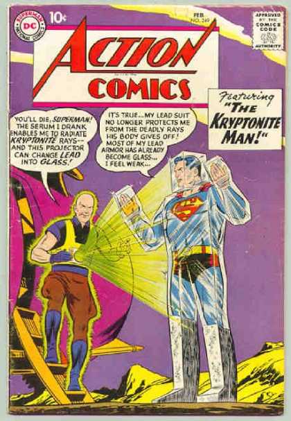 Action Comics 249 - Kryptonite - Lex Luthor - Glass - Curt Swan