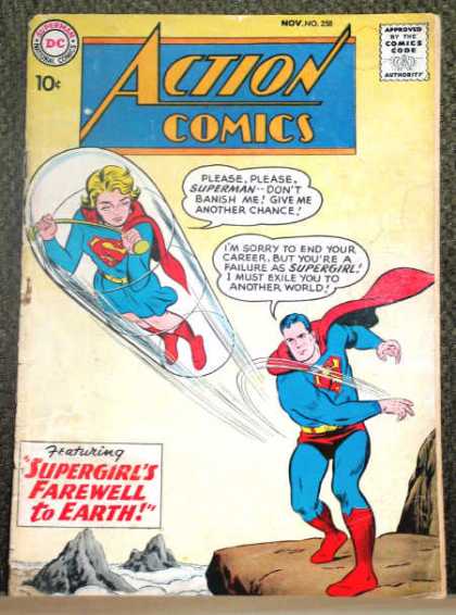 Action Comics 258 - Superman - Supergirl - Banishment - Clear Capsule - Supergirls Farewell To Earth - Curt Swan