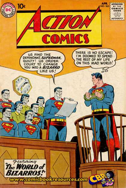 Action Comics 263 - Superman - Bizarro - Clock - Trial - Court - Curt Swan