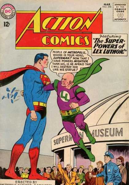 Action Comics 298 - Museum - Lex Luthor - Statue - Super-powers - Superman - Curt Swan, Sheldon Moldoff