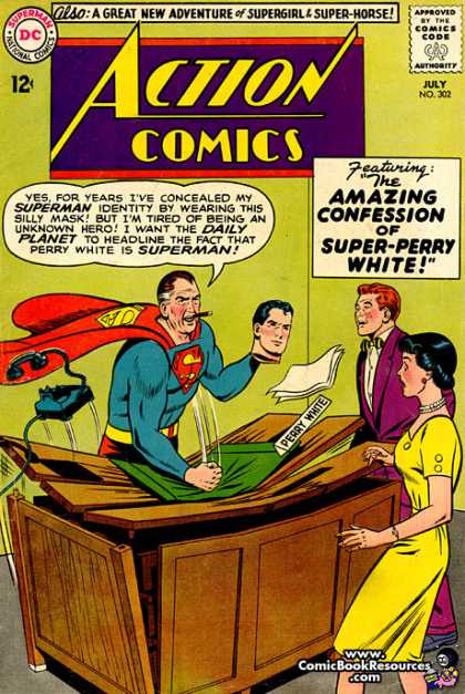 Action Comics 302 - Superman - Lois Lane - Perry White - Perry White Is Superman - Breaking A Desk - Curt Swan, Sheldon Moldoff
