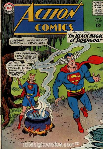 Action Comics 324 - Supergirl - Cauldron - Magic - Blindness - Pitchfork - Curt Swan