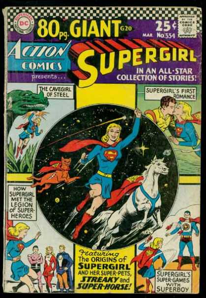Action Comics 334 - Supergirl - Dinosaur - Romance - Curt Swan, Sheldon Moldoff