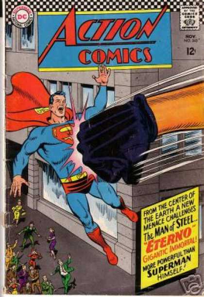 Action Comics 343 - Superman - Punch - Eterno - Fist - Glove - Curt Swan