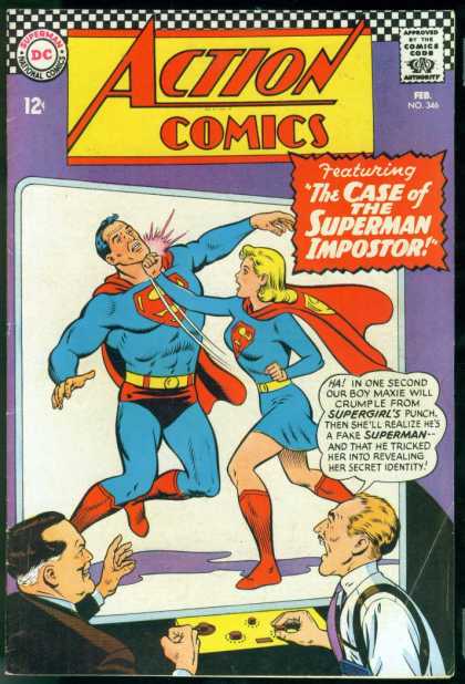 Action Comics 346 - Supergirl - Superman - Punch - Dc Comics - Impostor - Curt Swan