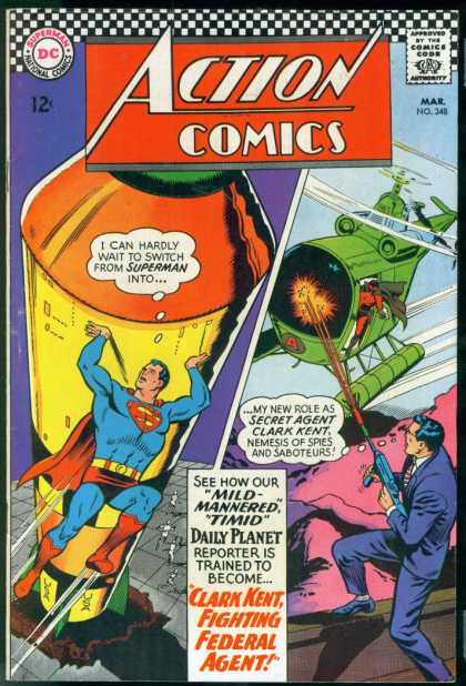 Action Comics 348 - Superman - Clark Kent - 12 Cents - Mail - No 348 - Curt Swan
