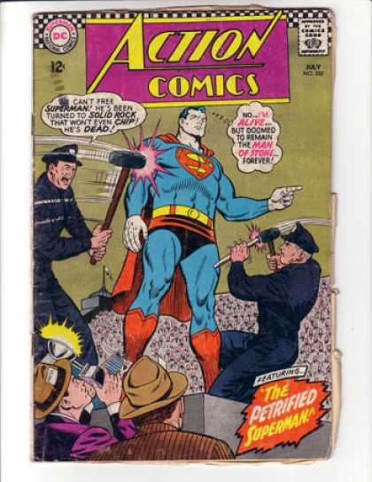 Action Comics 352 - Superman - Stone - Police - Reporters - Hammer - Curt Swan