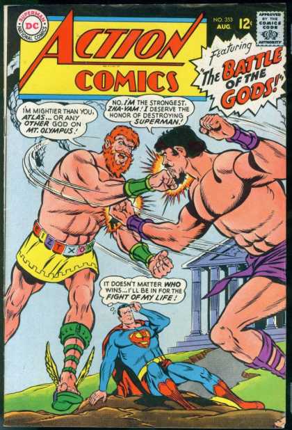 Action Comics 353 - Superman - Atlas - Punching - Muscles - Fist