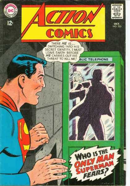 Action Comics 355 - Superman - Phone Booth - Heroe - Public Telephone - Who Is The Only Man Superman Fears - Curt Swan