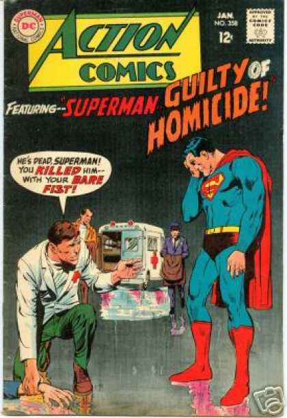 Action Comics 358 - Superman - Ambulance - Guilty - Bare Fist - Doctor - Neal Adams