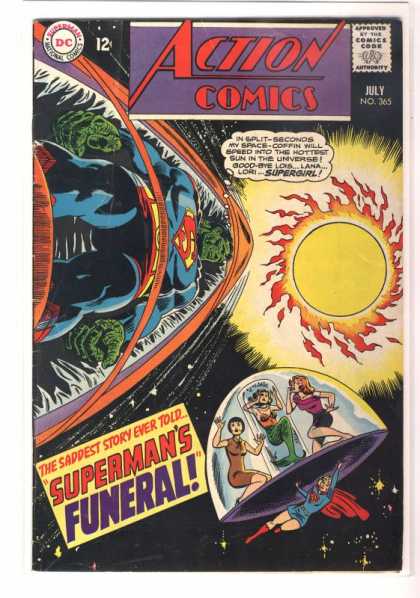 Action Comics 365 - Superman - Supergirl - Coffin - Funeral - Sun - Ross Andru