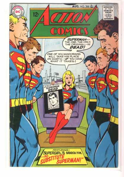 Action Comics 366 - Supergirl - Supermen - Newspaper - Meeting - Chair - Neal Adams