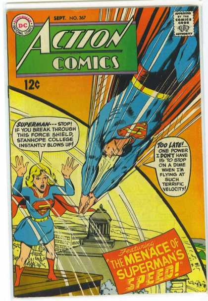 Action Comics 367 - Supergirl - Force Shield - Superman - Superwoman - Speed - Neal Adams