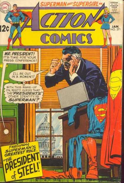 Action Comics 371 - President - Washington - Superman - Press Conference - Identity - Curt Swan, Neal Adams