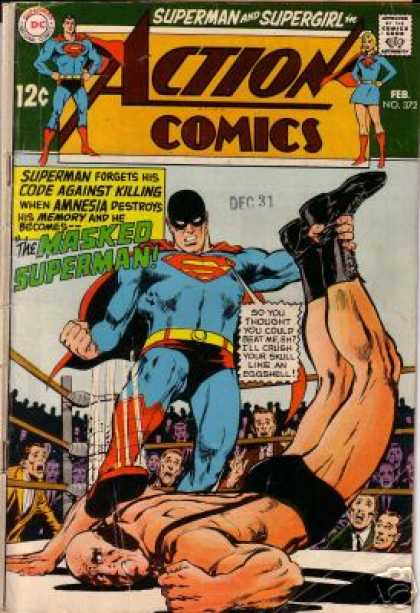 Action Comics 372 - Superman - Wrestler - Wrestling Ring - Crowd - The Masked Superman - Neal Adams