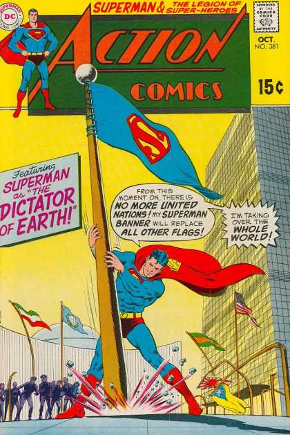 Action Comics 381 - Flag - United Nations - Superman - Dictator - Banner - Curt Swan, Murphy Anderson