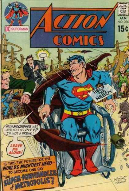 Action Comics 396 - Superman - Wheelchair - Photographer - Help The Needy - The Super-panhandler Of Metropolis - Carmine Infantino, Murphy Anderson