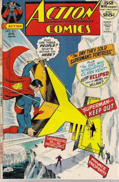 Action Comics 411 - Fortress - Superman - Eclipso - Clark Kent - Huge Gold Key - Nick Cardy