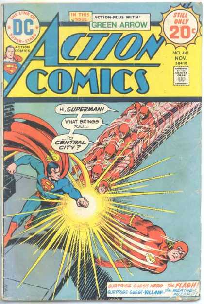 Action Comics 441 - Superman - Flash - Green Arrow - The Flash - Suprise Guest Villian - Nick Cardy