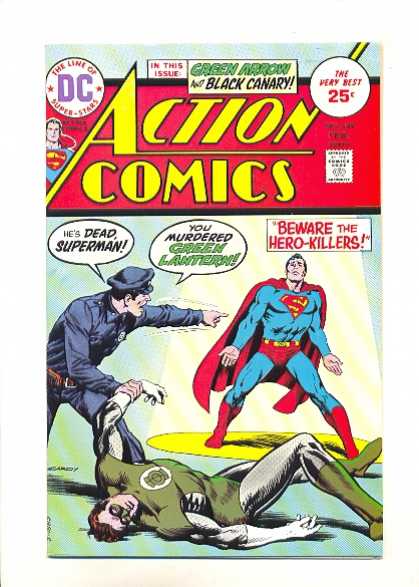Action Comics 444 - Green Arrow - Black Canary - Beware The Hero-killers - Policeman - Superman - Nick Cardy