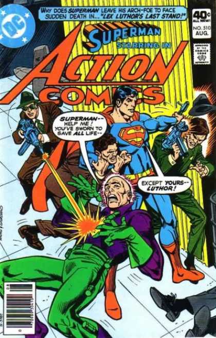 Action Comics 510 - Superman - Thugs - Gun - Lex Luthor - Lex Luthors Death - Dick Giordano, Ross Andru