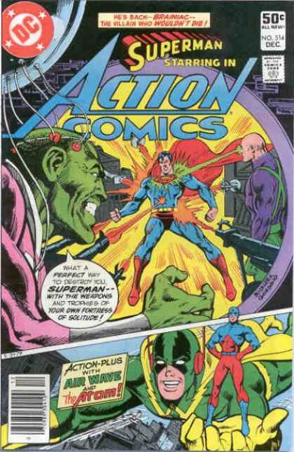 Action Comics 514 - Superman - Brainiac - Atom - Guns - Air Wave - Dick Giordano, Richard Buckler