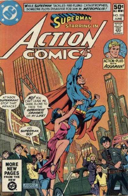Action Comics 520 - Aquaman - Superman - Woman - Police - Dc - Dick Giordano, Ross Andru