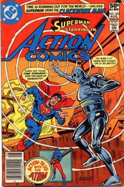 Action Comics 522 - Clockwork Man - Superman - Time Tornado - Atom - Robot - Dick Giordano, Richard Buckler