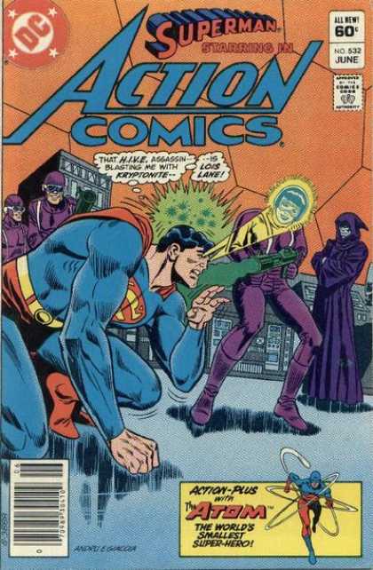 Action Comics 532 - Superman - Kryptonite - Gun - Atom - Lois Lane - Ross Andru