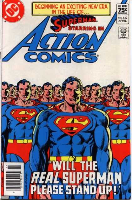 Action Comics 542 - Superman - Clones - Will The Real Superman Please Stand Up - Duplicates - Which One Is The Real One - Dick Giordano