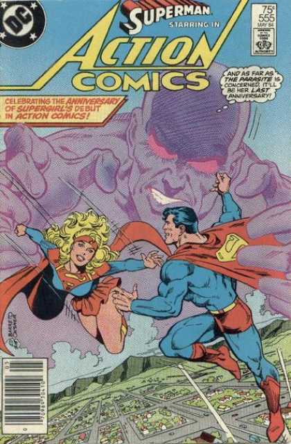 Action Comics 555 - Superman - Parasite - Superwoman - Action Comics - Starring - Bob Oksner, Eduardo Barreto