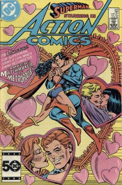 Action Comics 568 - Superman - Hearts - Kiss - Jerry Ordway