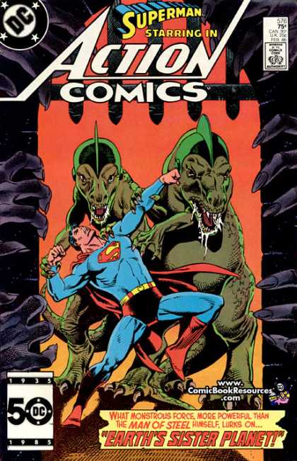 Action Comics 576 - Superman - Aliens - Claws - Drool - Attack - Eduardo Barreto