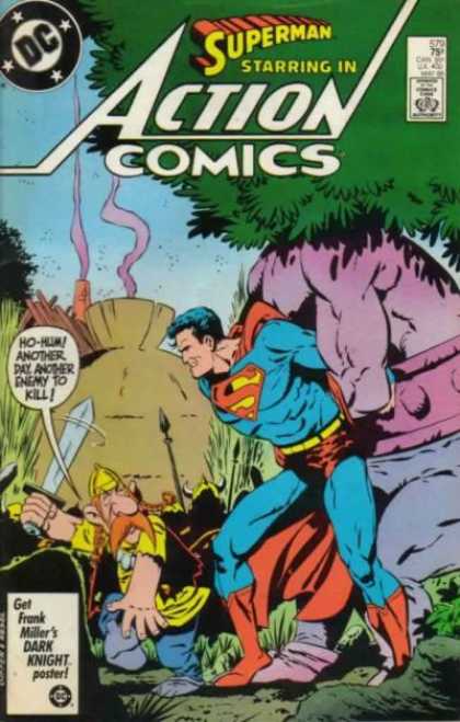 Action Comics 579 - Superman - Asterix - Viking - Monster - Sword - Keith Giffen