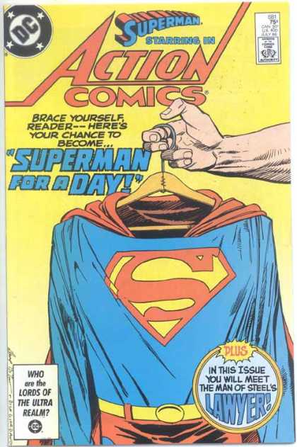 Action Comics 581 - Hanger - Hand - Arm - Suit - Denys Cowan, Dick Giordano
