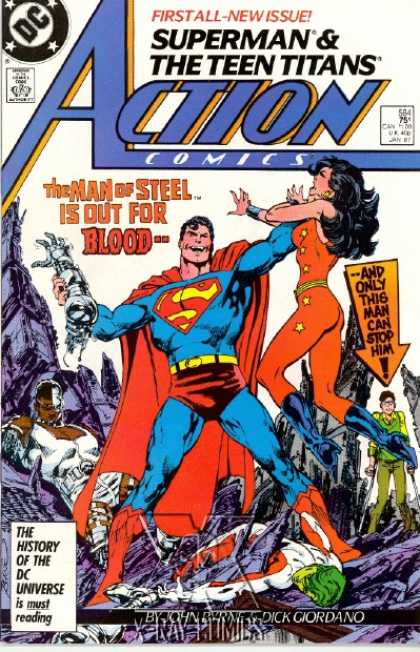 Action Comics 584 - Superman - Changeling - Man Of Steel - Dick Giordano - Teen Titans - John Byrne