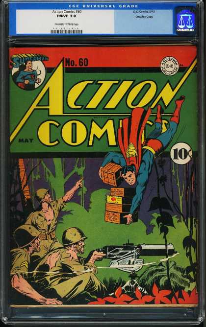 Action Comics 60 - Cgc Universal Grade - Dc Comics - Gun - May - Cap