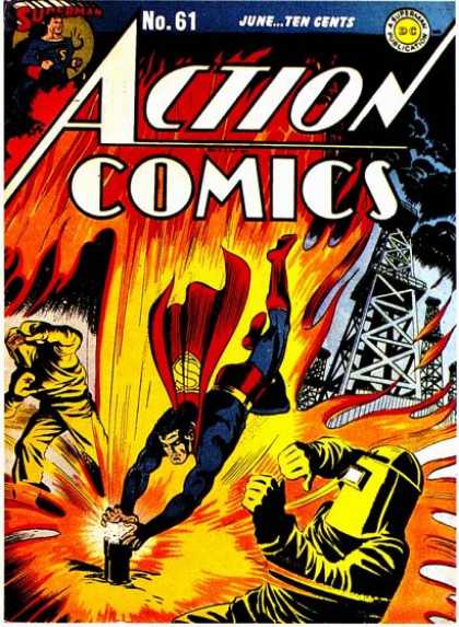 Action Comics 61 - Superman - Fire - Oil - Action - Dc