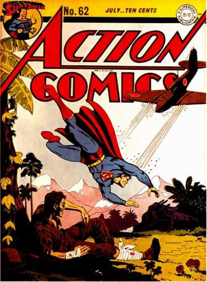 Action Comics 62 - Superman - Plane - Injured - Bandage - Airplane