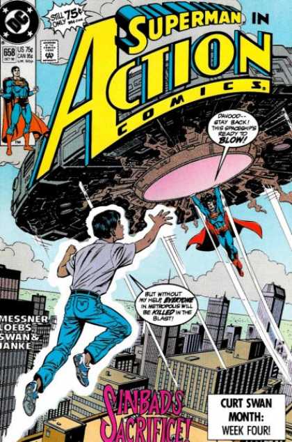 Action Comics 658 - Spaceship - Superman - Metropolis - Bob McLeod, Kerry Gammill