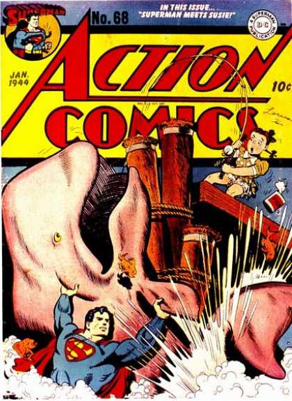 Action Comics 68 - Superman - Whale - Fish