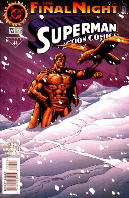 Action Comics 727 - Statue - The Final Night - Snowstorm - Eagle - Anow Banks - Denis Rodier, Tom Grummett
