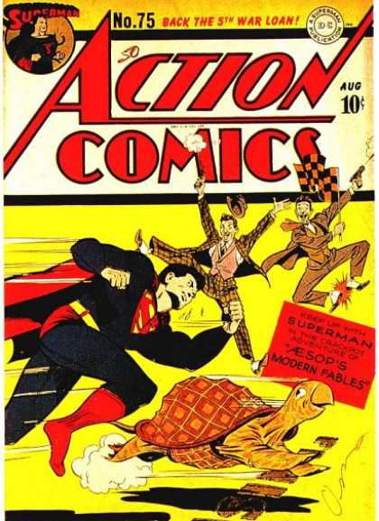 Action Comics 75 - Superman - Turtle - Race - Checkered Flag - George Roussos