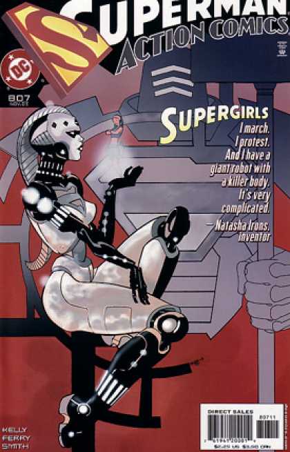 Action Comics 807 - Robot - Supergirls - Female - Stylish - Red Sky - Pascal Ferry